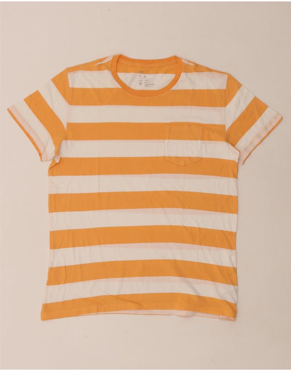 GAP Mens T-Shirt Top Medium Orange Striped Cotton