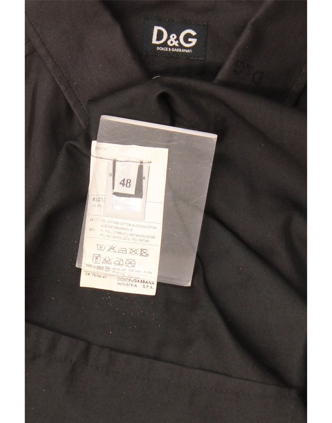 DOLCE & GABBANA Mens Shirt IT 48 Medium Black Cotton