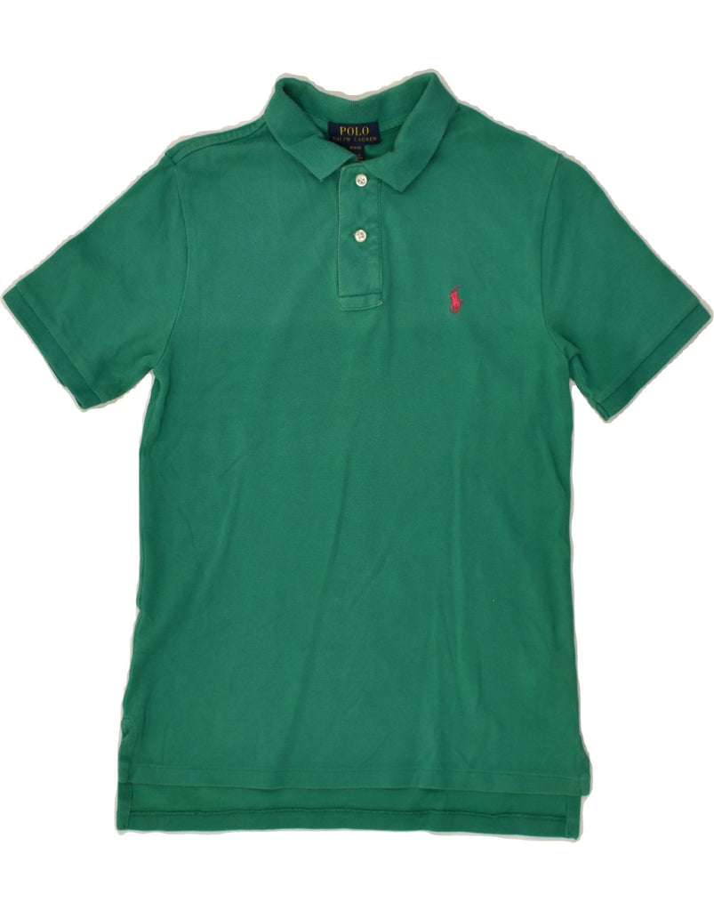 POLO RALPH LAUREN Boys Polo Shirt 10-11 Years Medium Green Cotton | Vintage Polo Ralph Lauren | Thrift | Second-Hand Polo Ralph Lauren | Used Clothing | Messina Hembry 