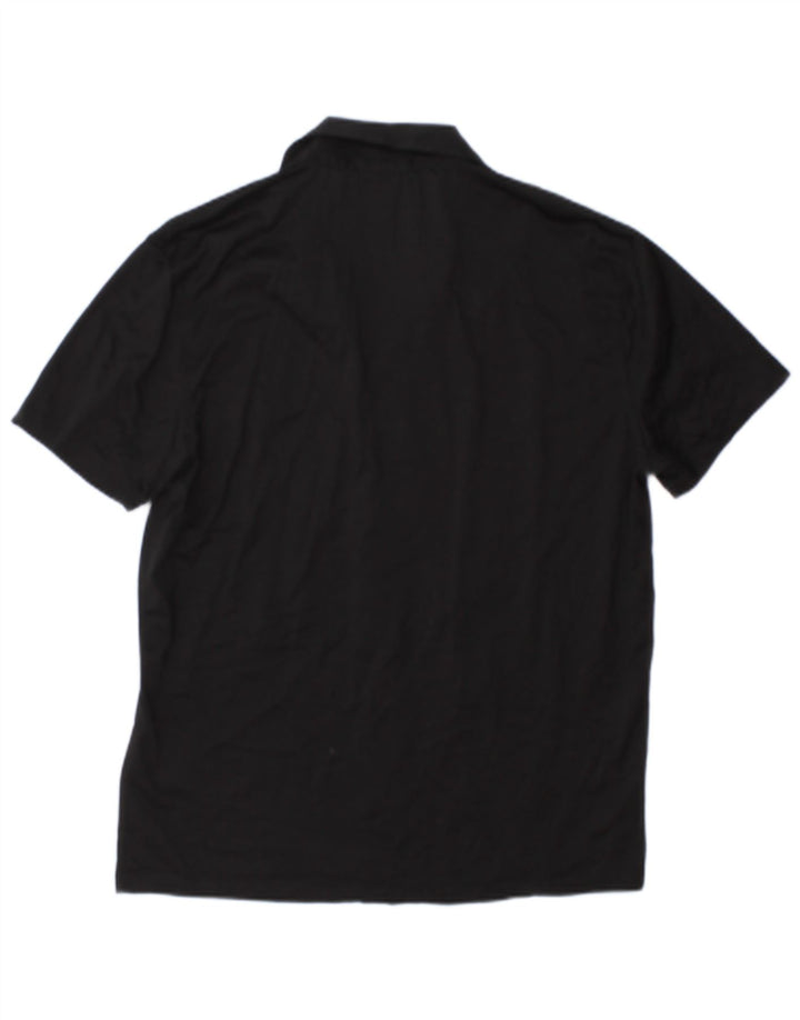 Reiss Mens Short Sleeve Shirt Large Black Cotton