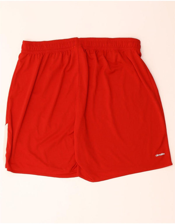 Adidas Mens Climalite Sport Shorts 2XL Red Colourblock Polyester