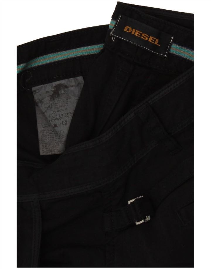 Diesel Womens Capri Trousers W34 L22 Black Cotton
