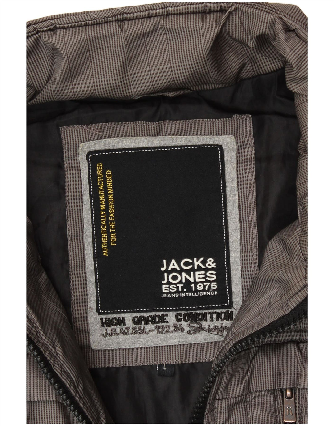 JACK & JONES Mens Gilet UK 40 Large Grey Check