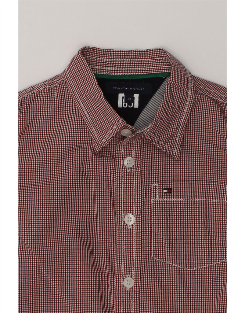 TOMMY HILFIGER Boys Long Sleeve Shirt 3-4 Years Red Check Cotton | Vintage Tommy Hilfiger | Thrift | Second-Hand Tommy Hilfiger | Used Clothing | Messina Hembry 