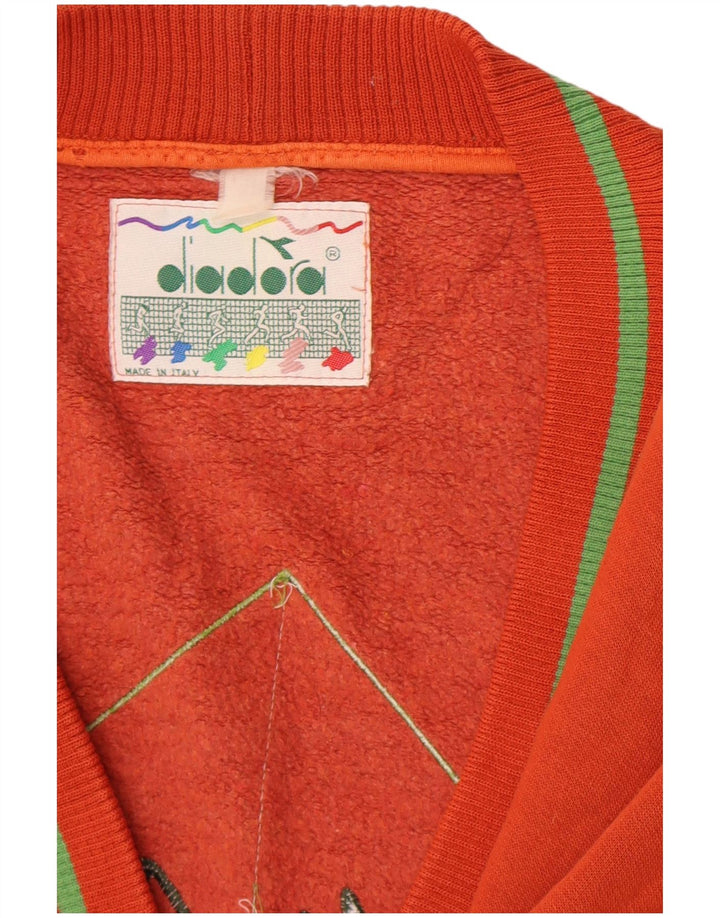 Diadora Mens Graphic Cardigan Sweater XL Orange