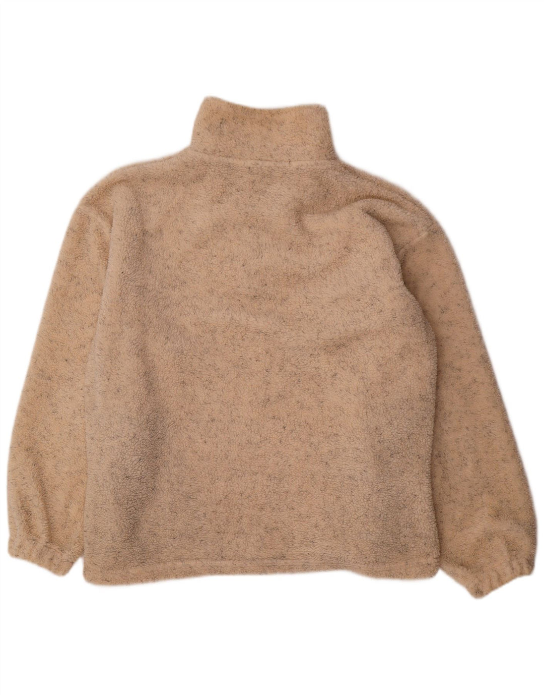 Angelo Muroni Mens Zip Neck Fleece Jumper XL Beige Flecked Polyester