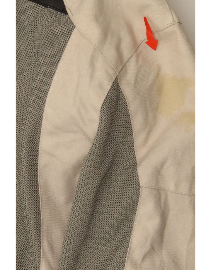 OJ ATMOSFERE Womens Racer Jacket UK 14 Medium Beige Colourblock Polyamide