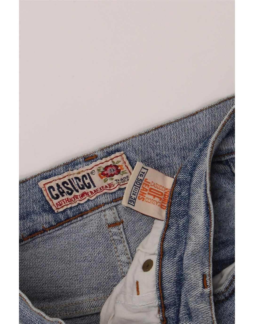 Casucci Womens High Waist Jeans W29 L26 Blue Cotton