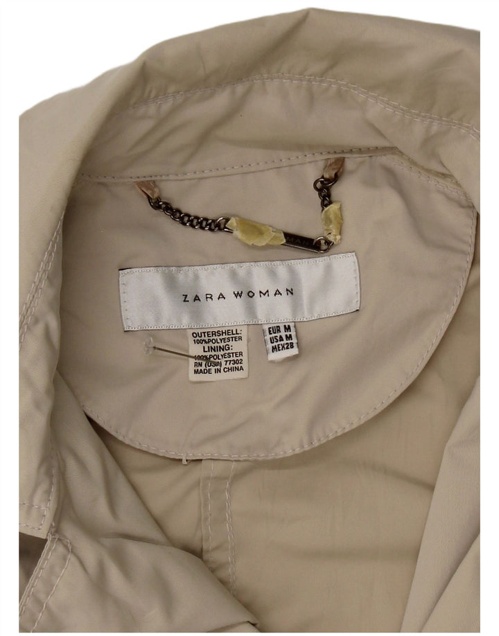 Zara Womens Double Breasted Jacket UK 12 Medium Grey Polyester