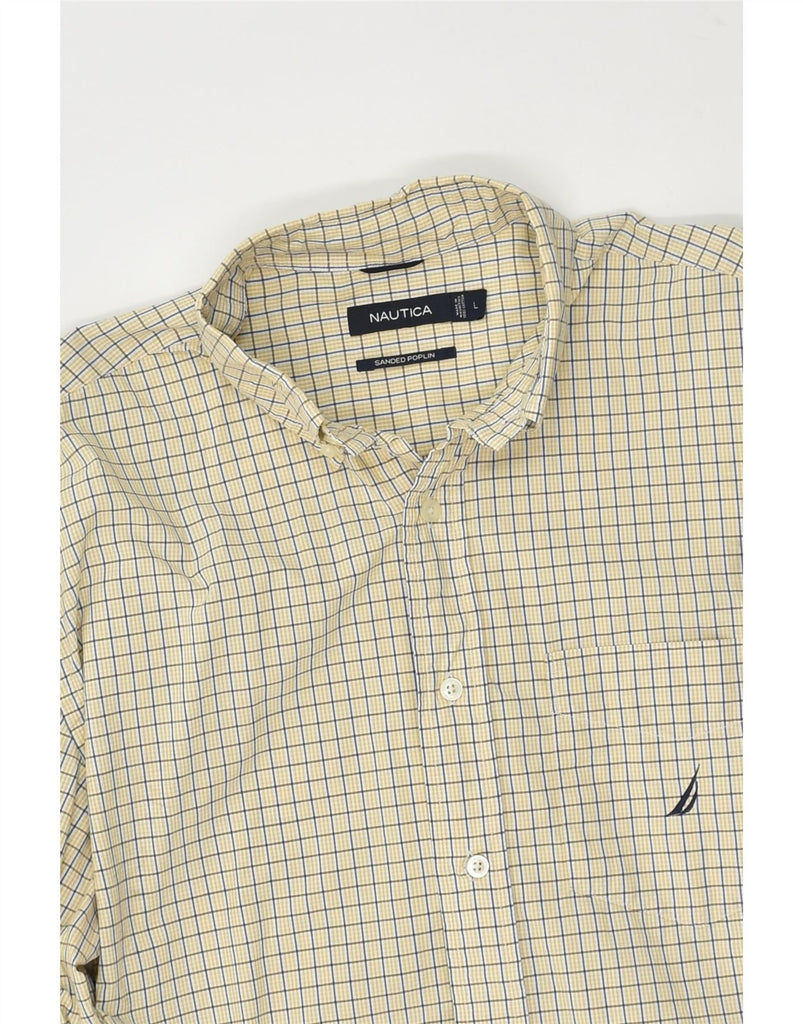 NAUTICA Mens Shirt Large Beige Check Cotton | Vintage Nautica | Thrift | Second-Hand Nautica | Used Clothing | Messina Hembry 