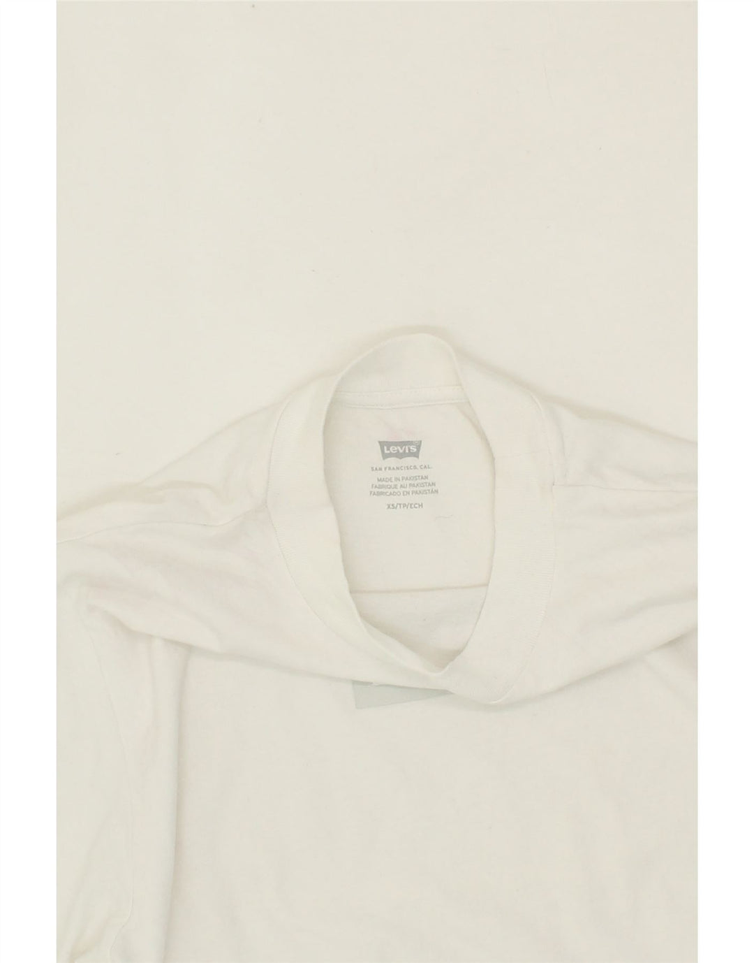 LEVI'S Womens Oversized Crop Graphic T-Shirt Top UK 6 XS White Vintage Levi's and Second-Hand Levi's from Messina Hembry 