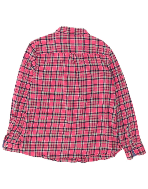 Crew Clothing Womens Relaxed Fit Flannel Shirt UK 14 Large Pink Check