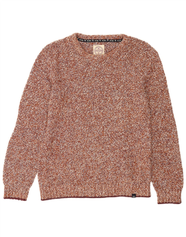 Fat Face Mens Crew Neck Jumper Sweater Medium Brown Flecked Cotton