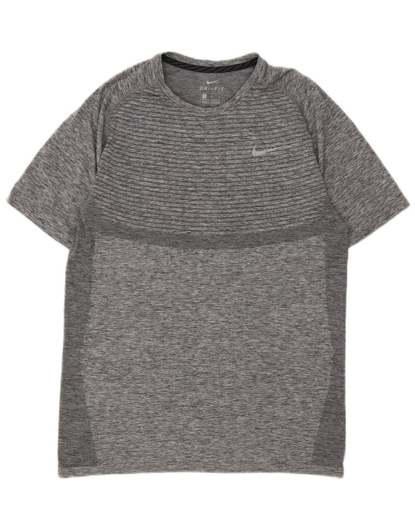 Nike Womens Dri Fit T-Shirt Top UK 14 Medium Grey Flecked