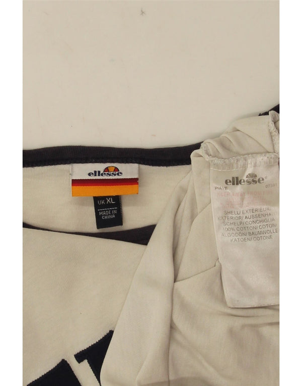 Ellesse Womens Graphic T-Shirt Top UK 18 XL White Colourblock Cotton