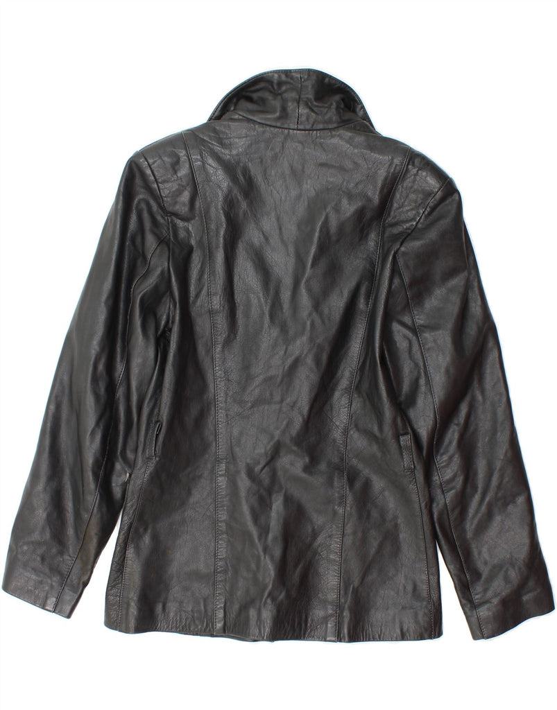 VINTAGE Womens Leather Jacket IT 42 Medium Black Leather Vintage Vintage and Second-Hand Vintage from Messina Hembry 