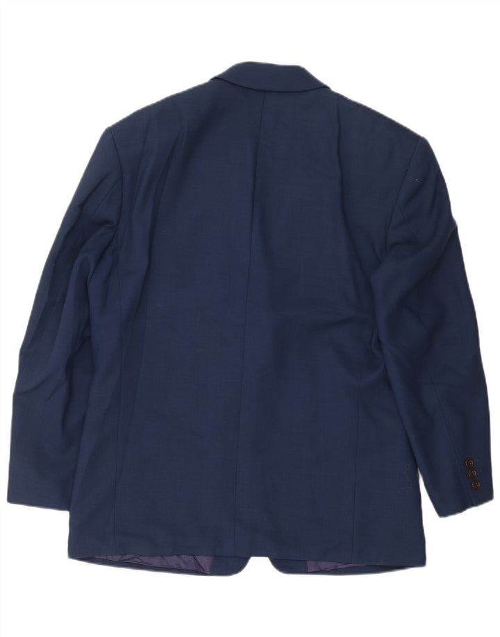 Marks & Spencer Mens 3 Button Blazer Jacket UK 40 Medium Blue Viscose