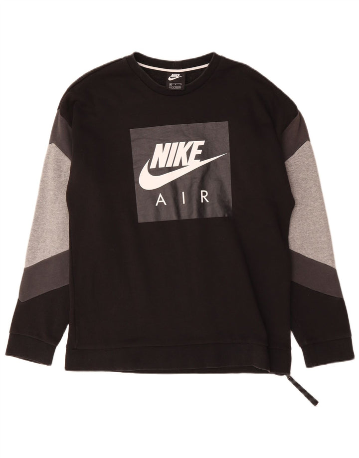 Nike Mens Graphic Sweatshirt Jumper Medium Black Colourblock