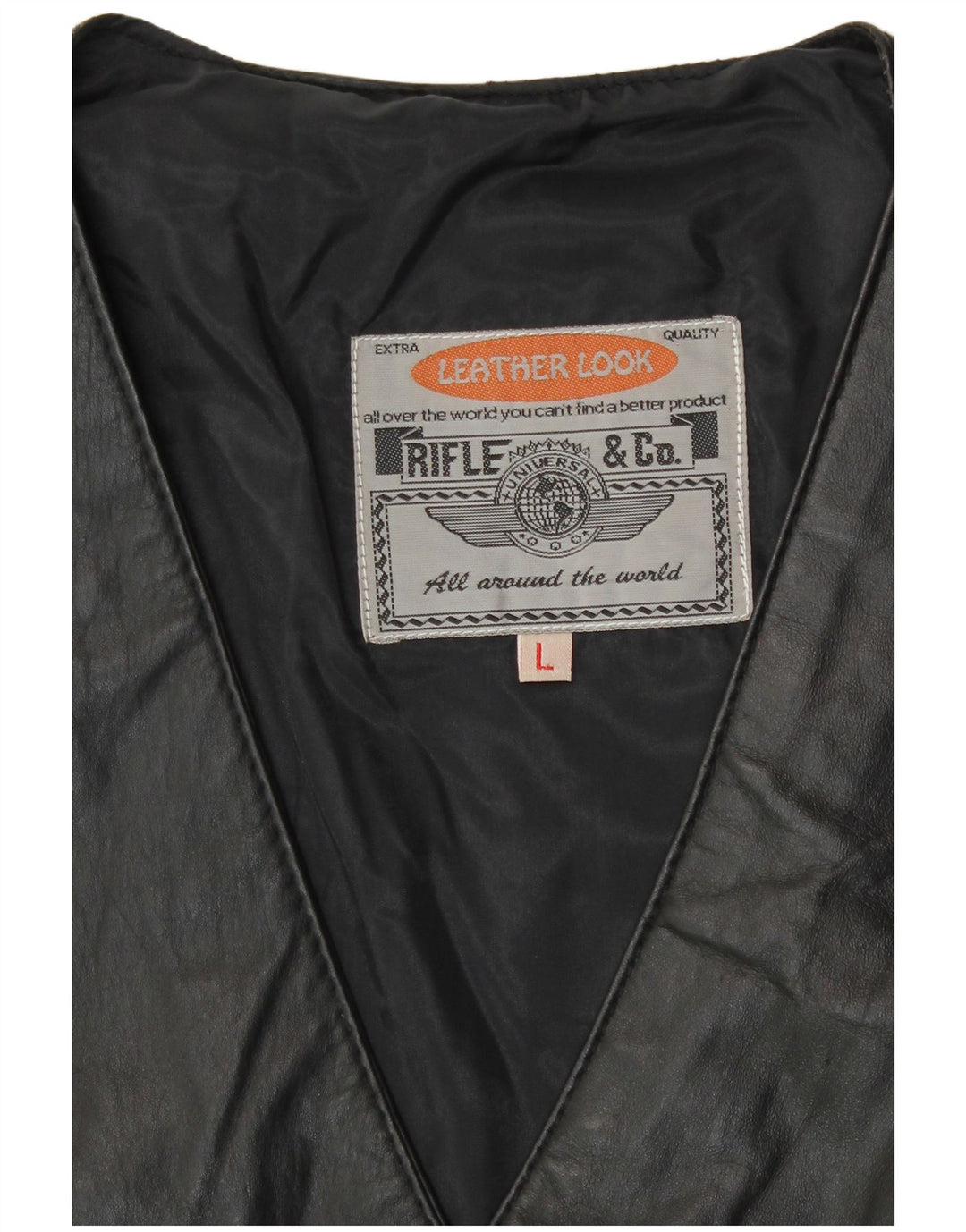 Rifle Womens Leather Waistcoat UK 16 Large Black Biker