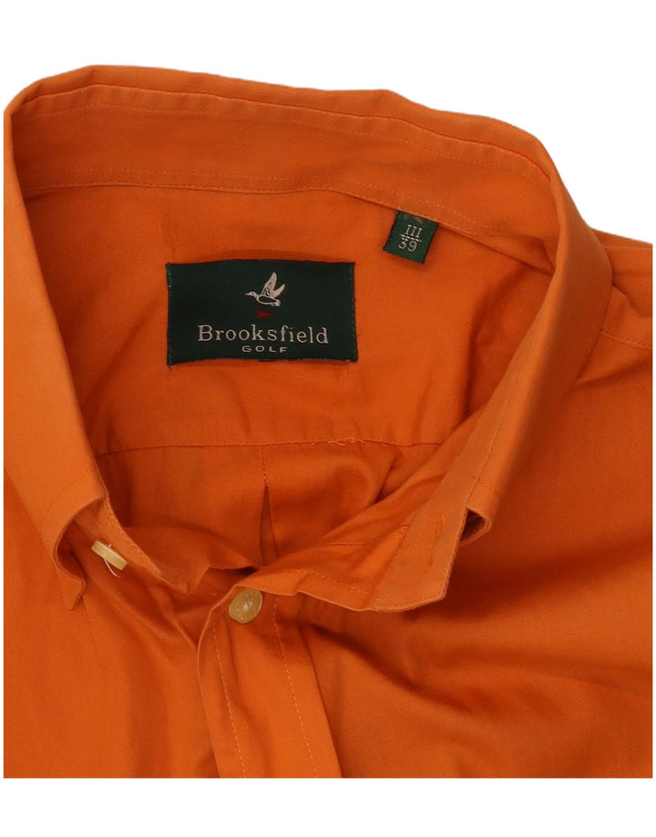 Brooksfield Mens Shirt Size 39 Medium Orange Cotton