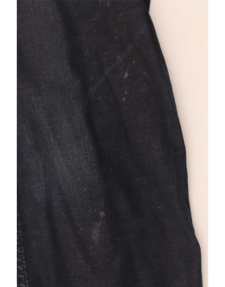 Marlboro Classics Mens Distressed Straight Jeans W36 L32 Navy Blue Cotton