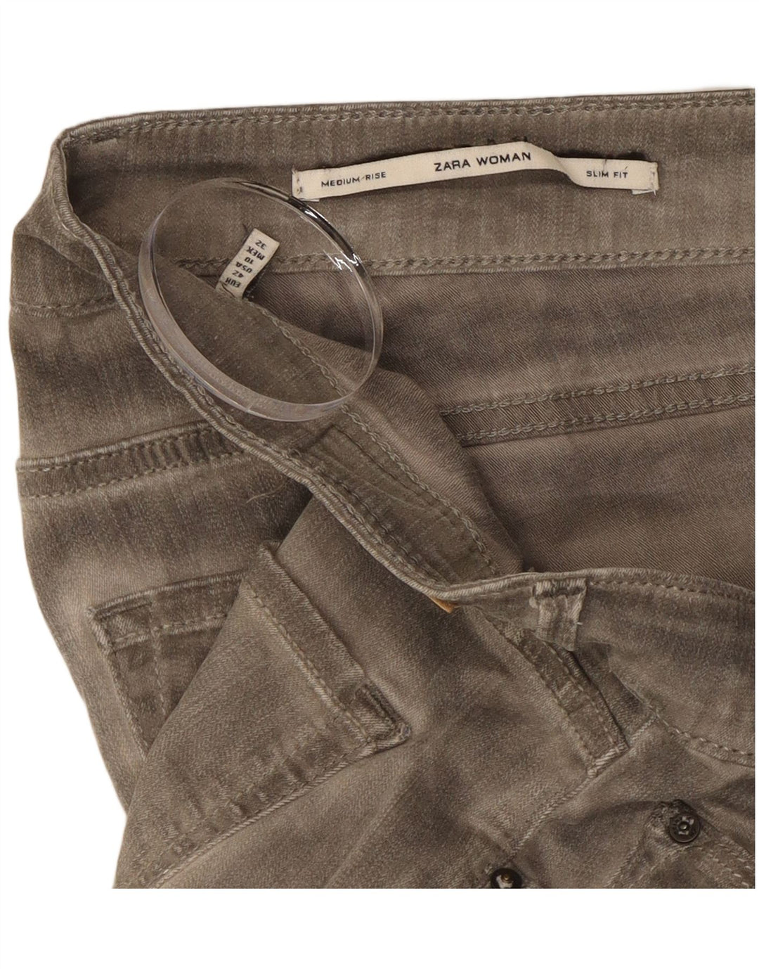 Zara Womens Slim Jeans EU 42 Large W32 L29 Grey