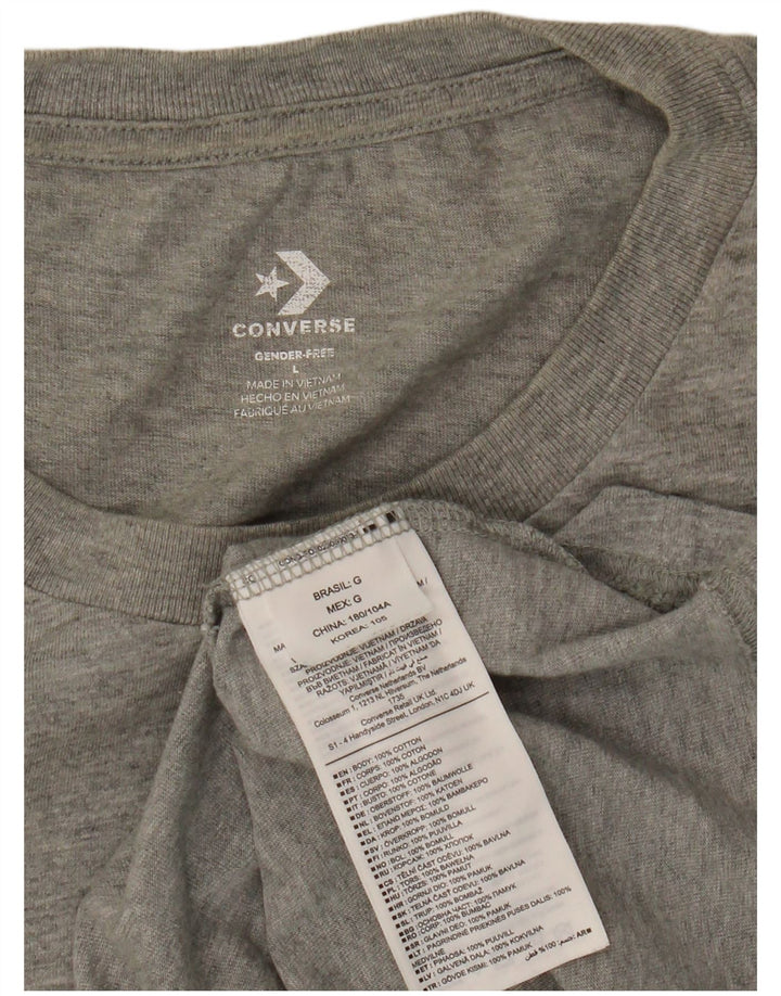 Converse Mens Graphic T-Shirt Top Large Grey Flecked Cotton