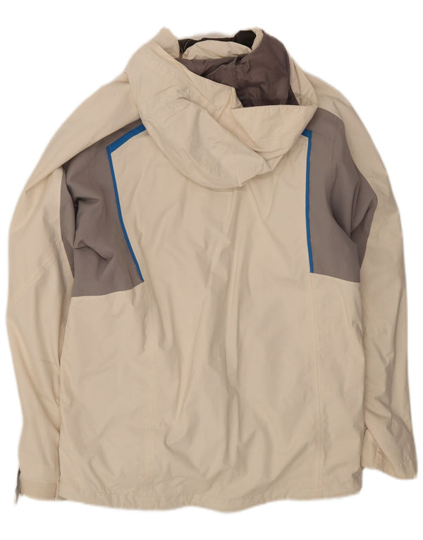 The North Face Mens Hooded Rain Jacket UK 38 Medium White Colourblock Nylon
