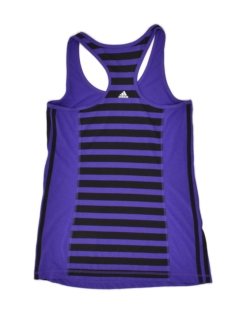 ADIDAS Womens Graphic Vest Top UK 8/10 Small Purple Striped Polyester | Vintage Adidas | Thrift | Second-Hand Adidas | Used Clothing | Messina Hembry 