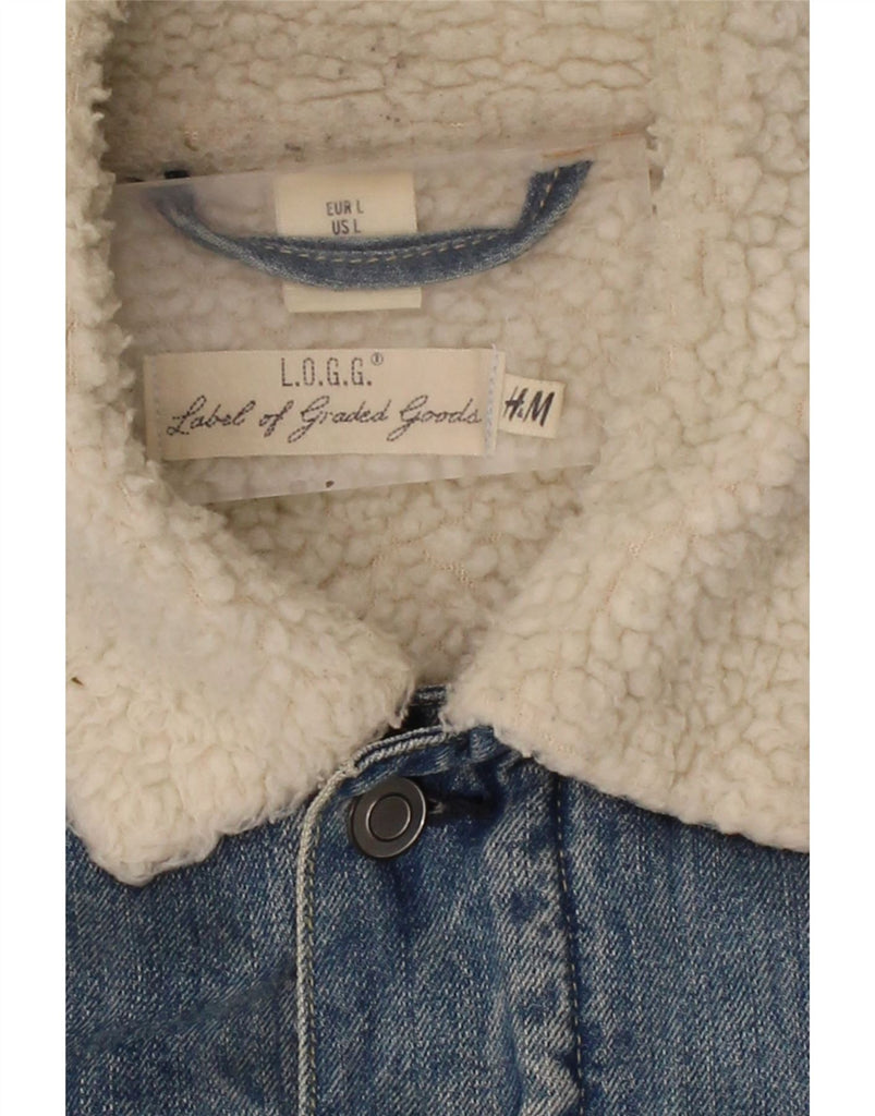 H&M Mens Denim Sherpa Jacket UK 40 Large Blue Cotton Vintage H&M and Second-Hand H&M from Messina Hembry 