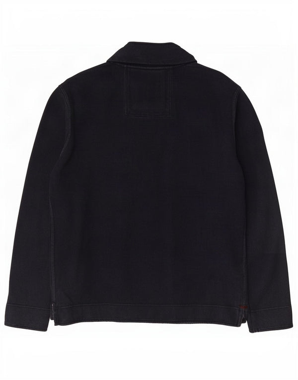 Crew Clothing Mens Zip Neck Sweatshirt Jumper Medium Navy Blue Cotton