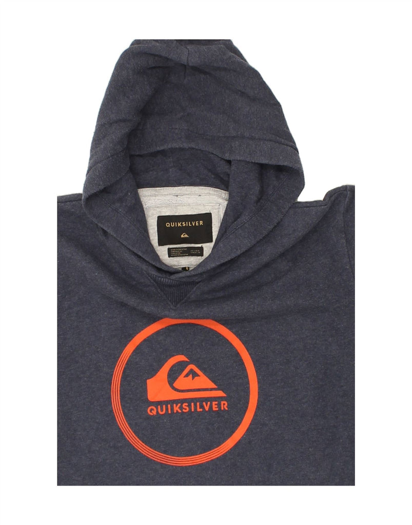 QUIKSILVER Boys Hoodie Jumper 13-14 Years Navy Blue Cotton Vintage Quiksilver and Second-Hand Quiksilver from Messina Hembry 