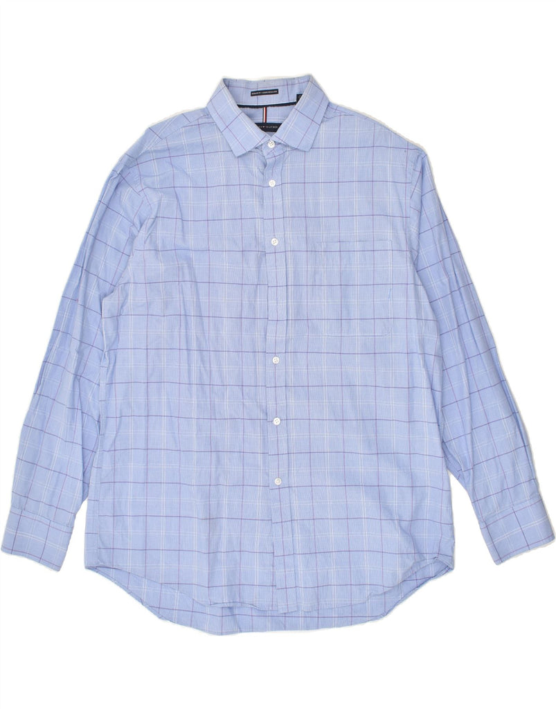 TOMMY HILFIGER Mens Tall Regular Fit Shirt Size 17 XL Blue Check Cotton | Vintage Tommy Hilfiger | Thrift | Second-Hand Tommy Hilfiger | Used Clothing | Messina Hembry 