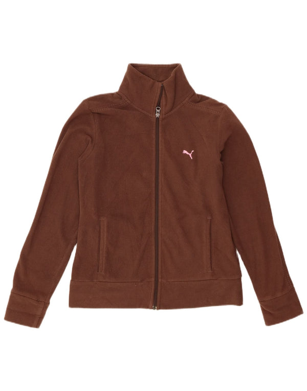 Puma Womens Fleece Jacket UK 10 Small Brown