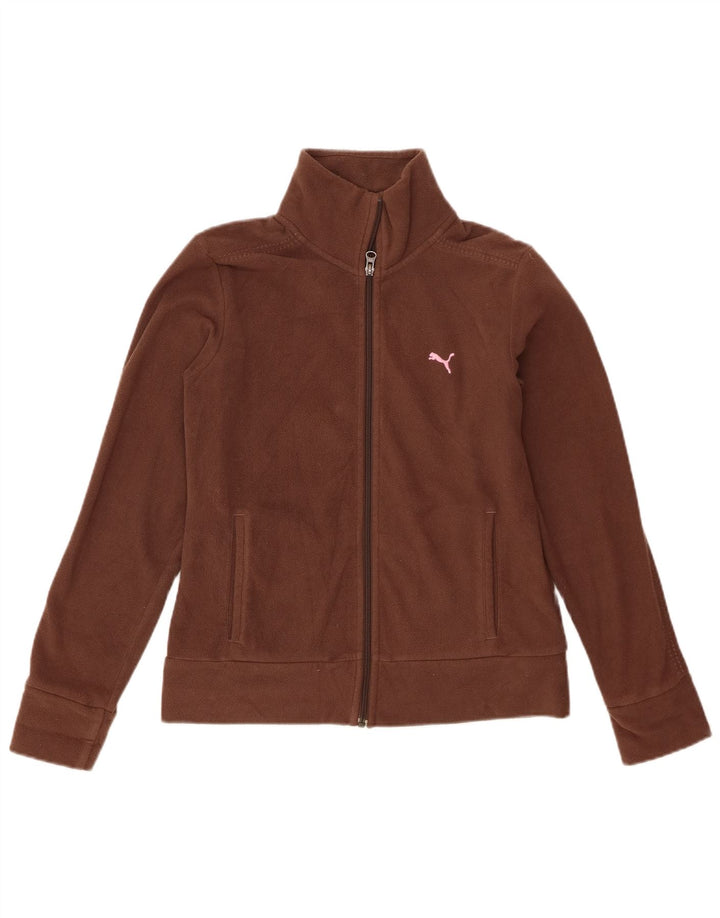 Puma Womens Fleece Jacket UK 10 Small Brown
