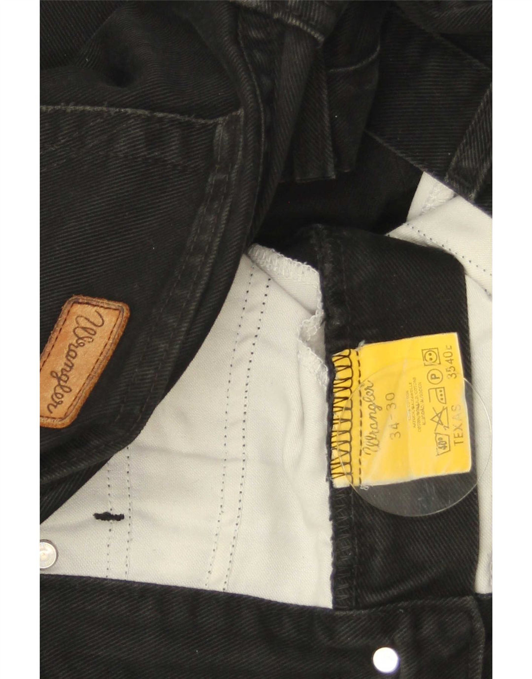 Wrangler Mens Texas Straight Jeans W34 L30 Black Cotton