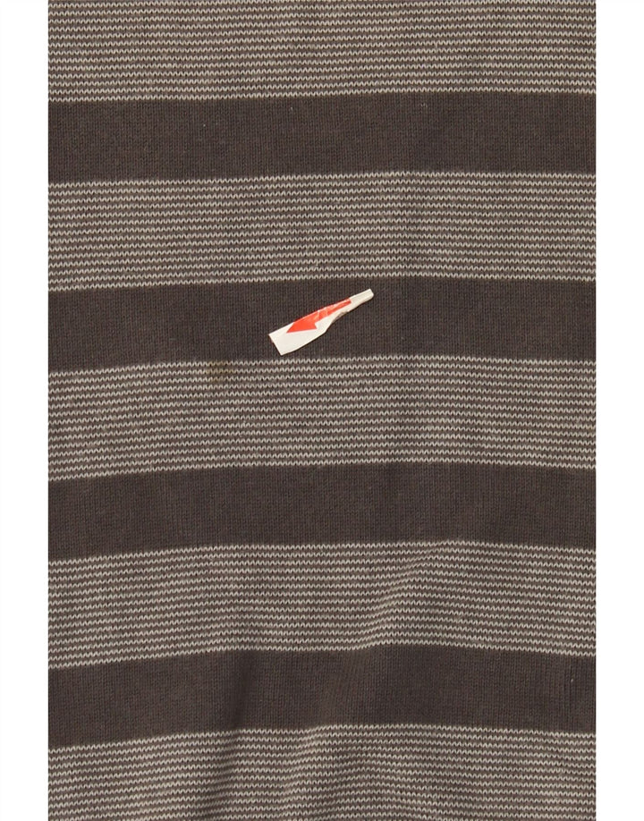 G-Star Mens V-Neck Jumper Sweater Medium Grey Striped Cotton