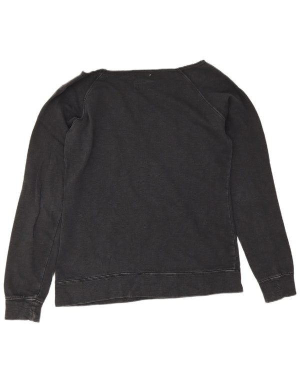 Champion Womens Heritage Oversized Sweatshirt Jumper UK 10 Small Black