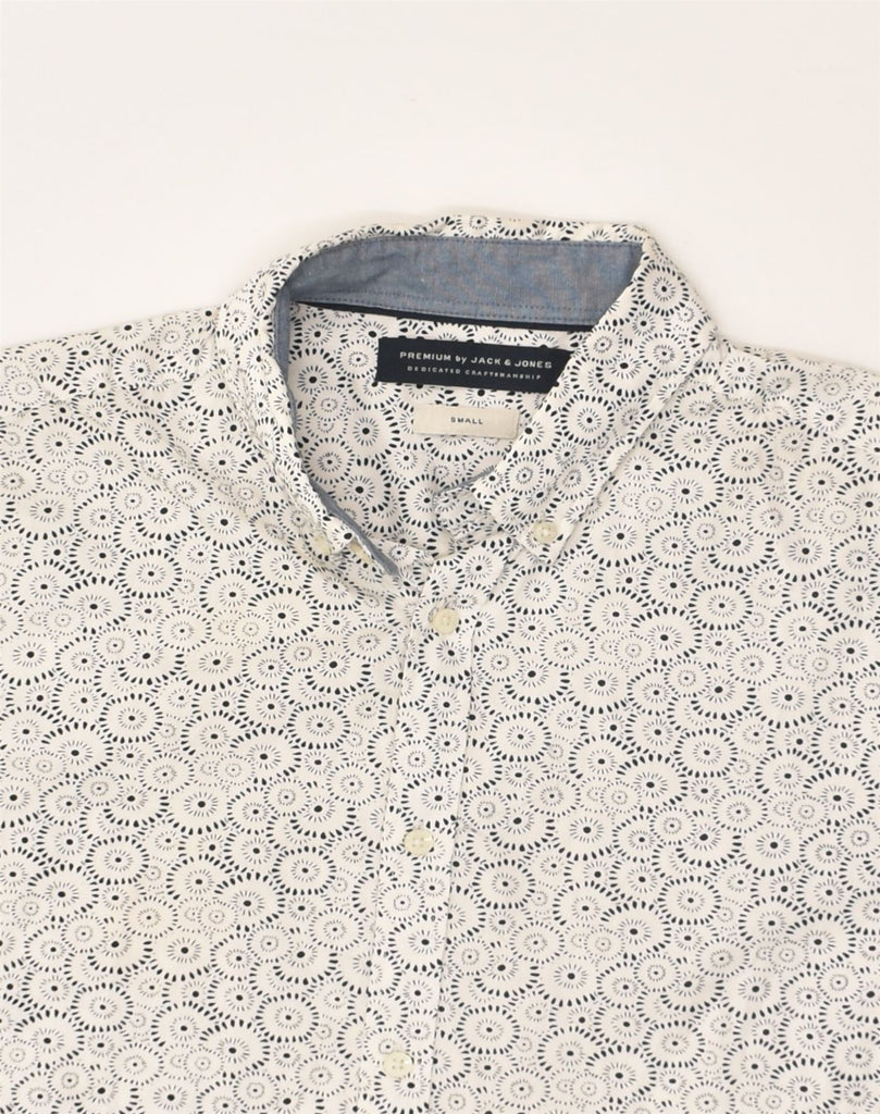 JACK & JONES Mens Short Sleeve Shirt Small White Floral Cotton | Vintage Jack & Jones | Thrift | Second-Hand Jack & Jones | Used Clothing | Messina Hembry 