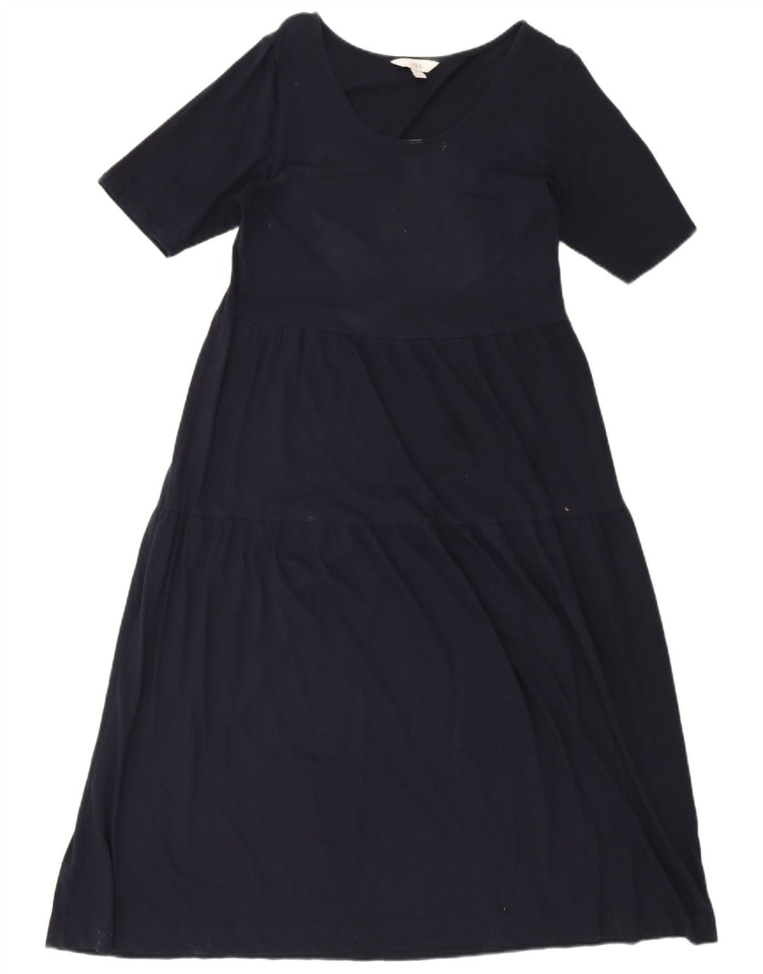 Marks & Spencer Womens Regular Maxi Dress UK 14 Medium Navy Blue Cotton