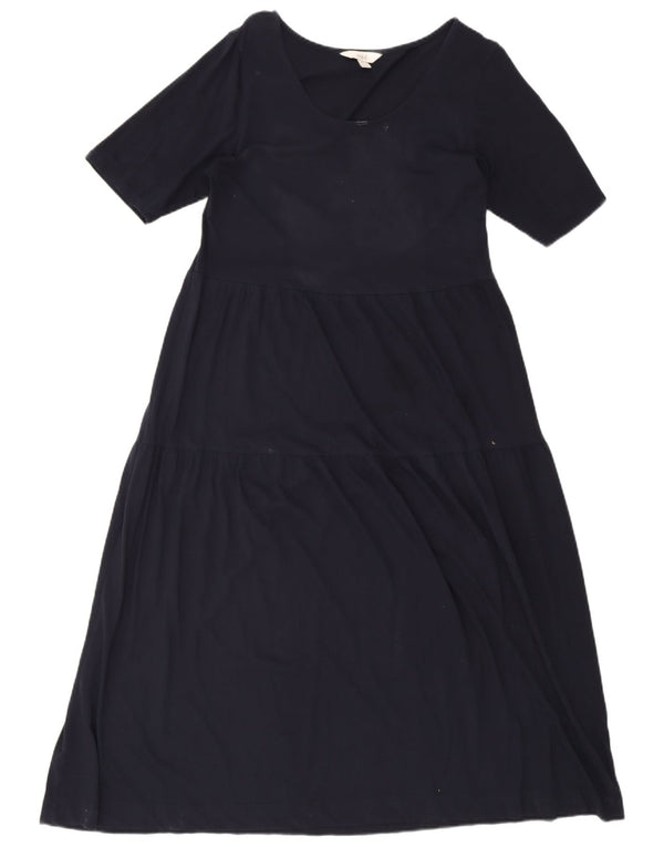 Marks & Spencer Womens Regular Maxi Dress UK 14 Medium Navy Blue Cotton