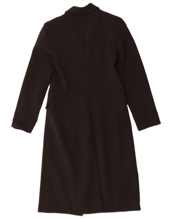 IMPERIAL Womens Double Breasted Coat UK 12 Medium Black Polyester