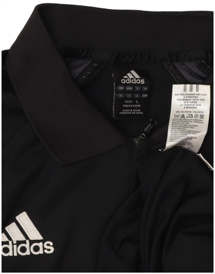 ADIDAS Mens Climalite Polo Shirt Large Black Polyester