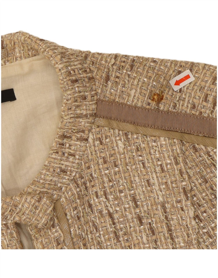 Hugo Boss Womens Overcoat UK 14 Medium Beige Cotton