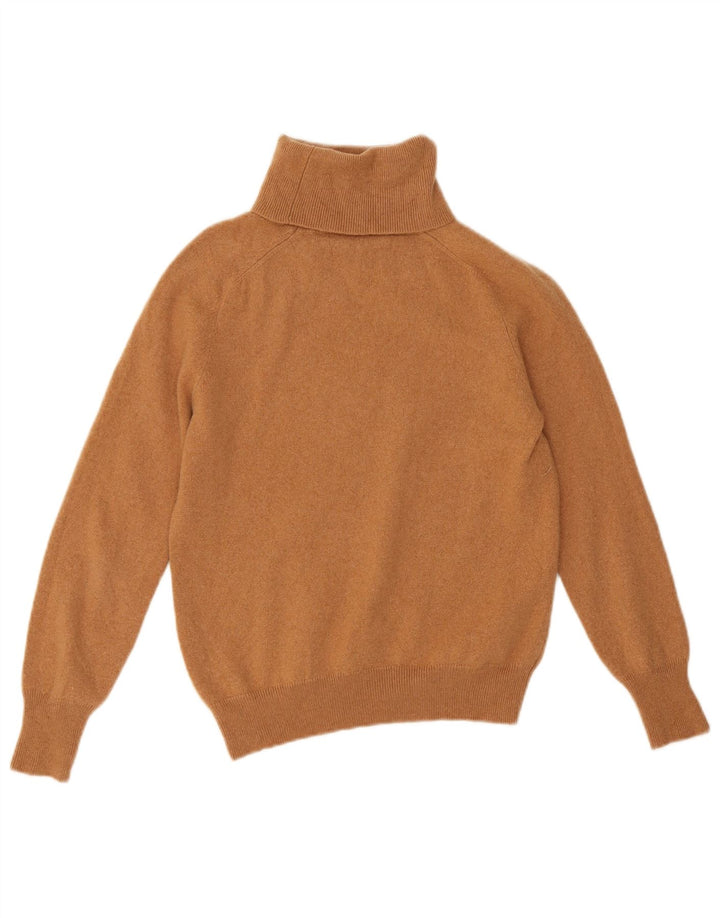Zara Womens Roll Neck Jumper Sweater UK 12 Medium Brown Wool