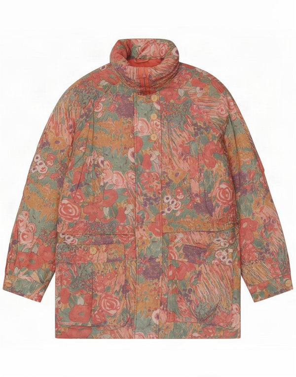 Vintage Womens Padded Coat EU 38 Medium Pink Floral