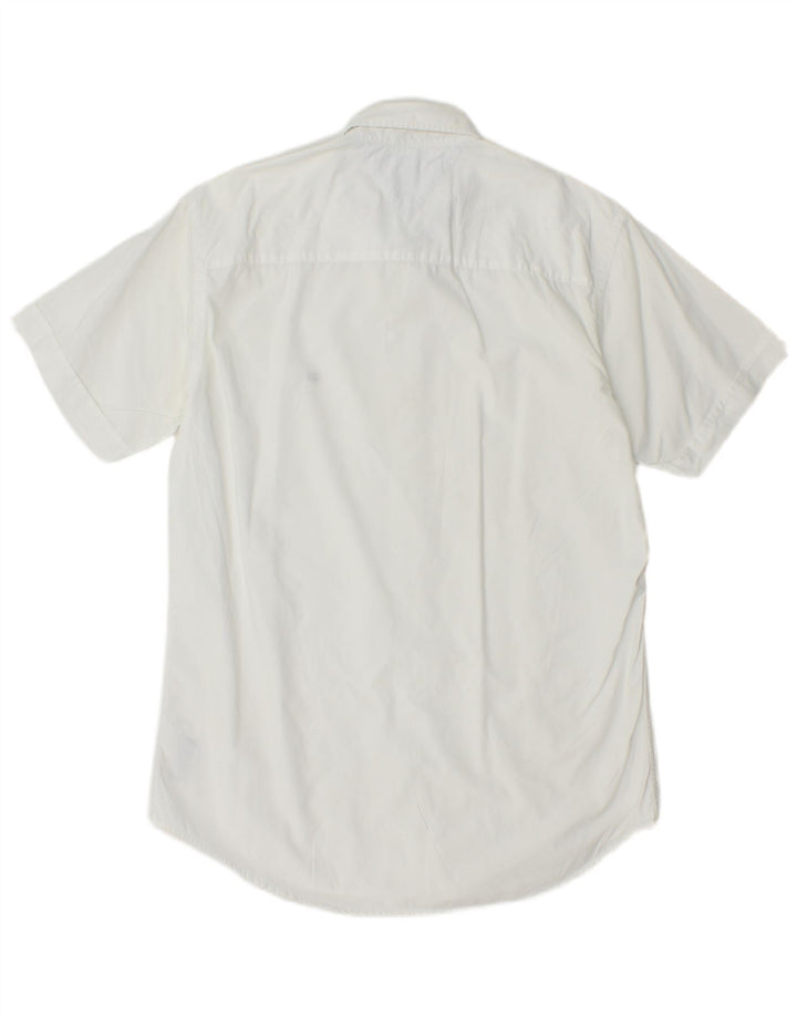 TOMMY HILFIGER Mens Short Sleeve Shirt Medium White Cotton
