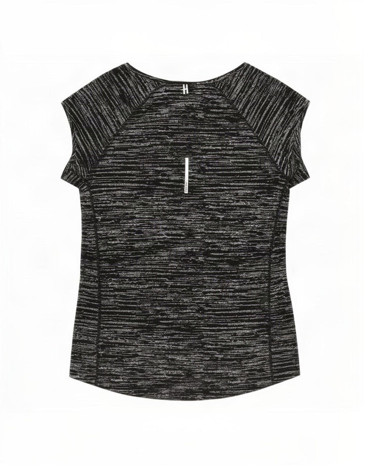 Nike Womens Dri Fit T-Shirt Top UK 12 Medium Black Flecked Polyester