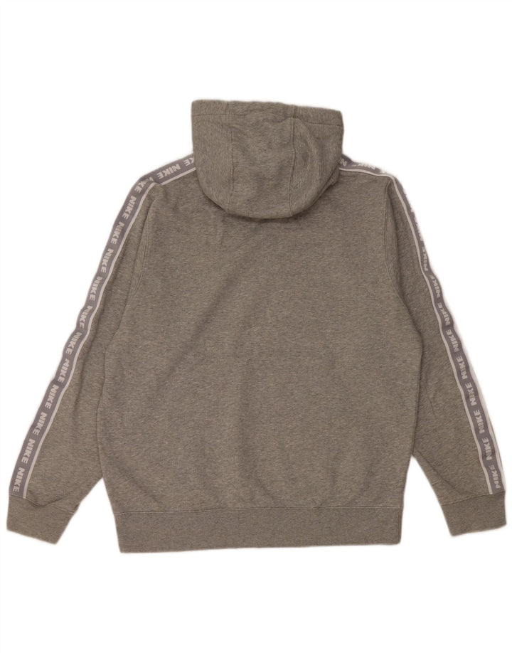 Nike Mens Graphic Hoodie Jumper Medium Grey Flecked Cotton