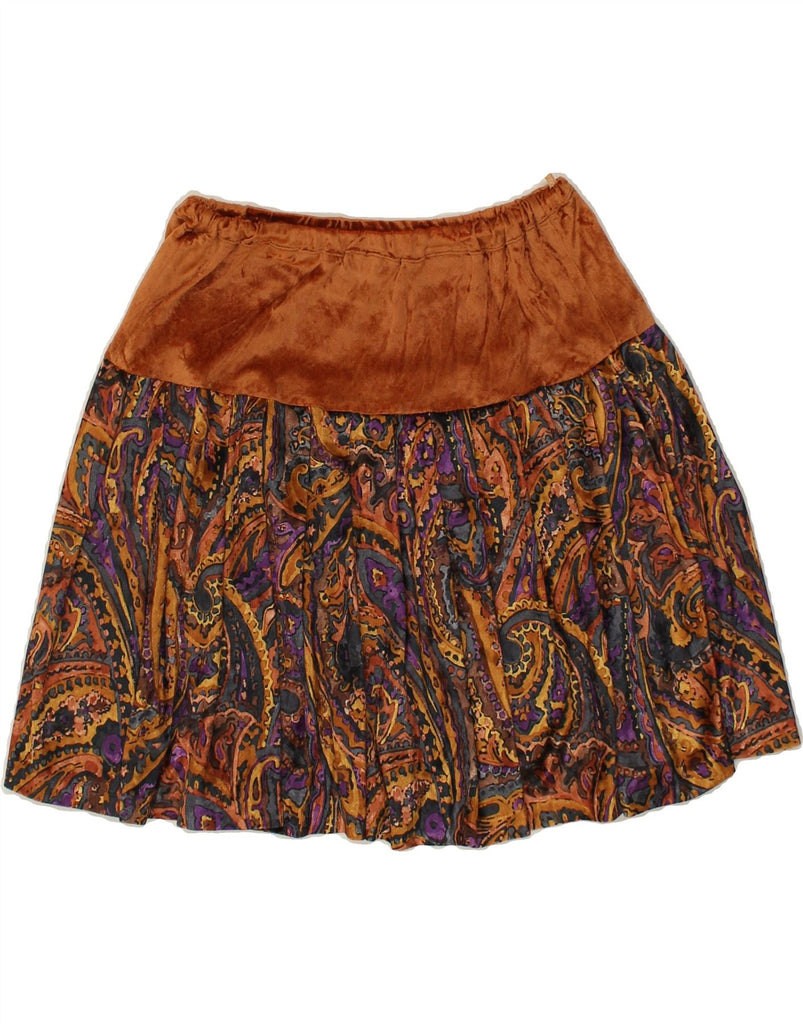 VINTAGE Womens Circle Skirt W28 Medium Brown Paisley Vintage Vintage and Second-Hand Vintage from Messina Hembry 